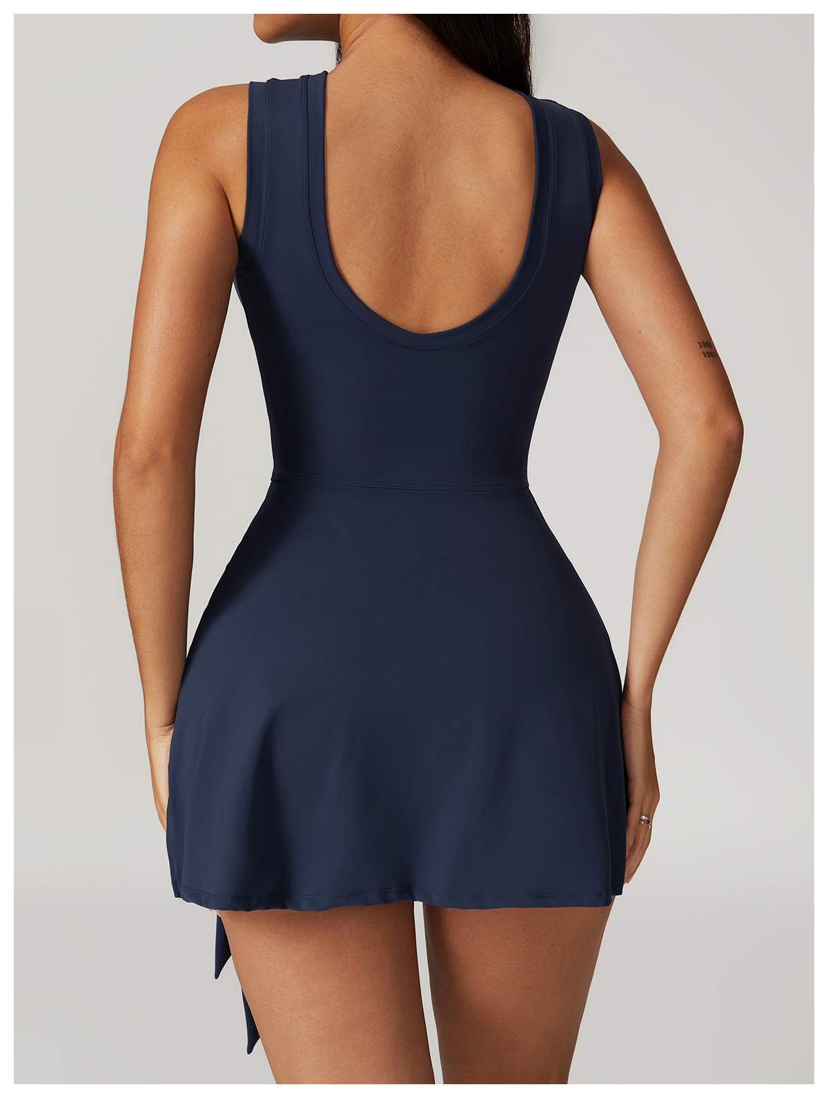 Women's Two - Piece Look Anti - See - Through Slim Fit Sports Dress
