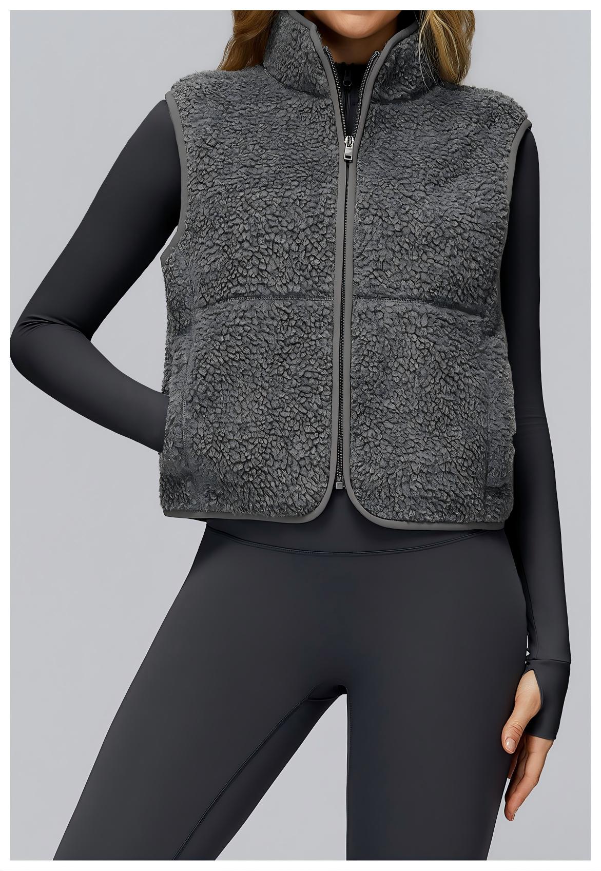 Autumn & Winter Fleece - Lined Stand - Collar Sports Vest