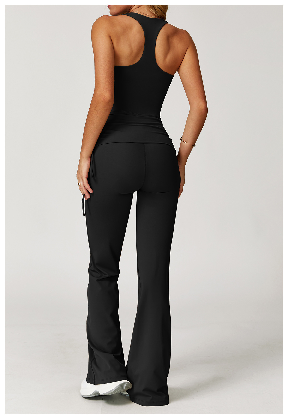 Fold - Over High - Waist Flare Yoga Pants