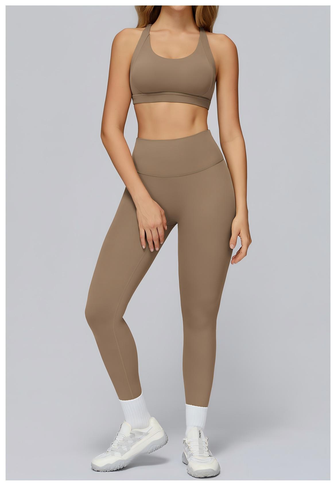 Cutout Back Yoga Set for Fitness & Running