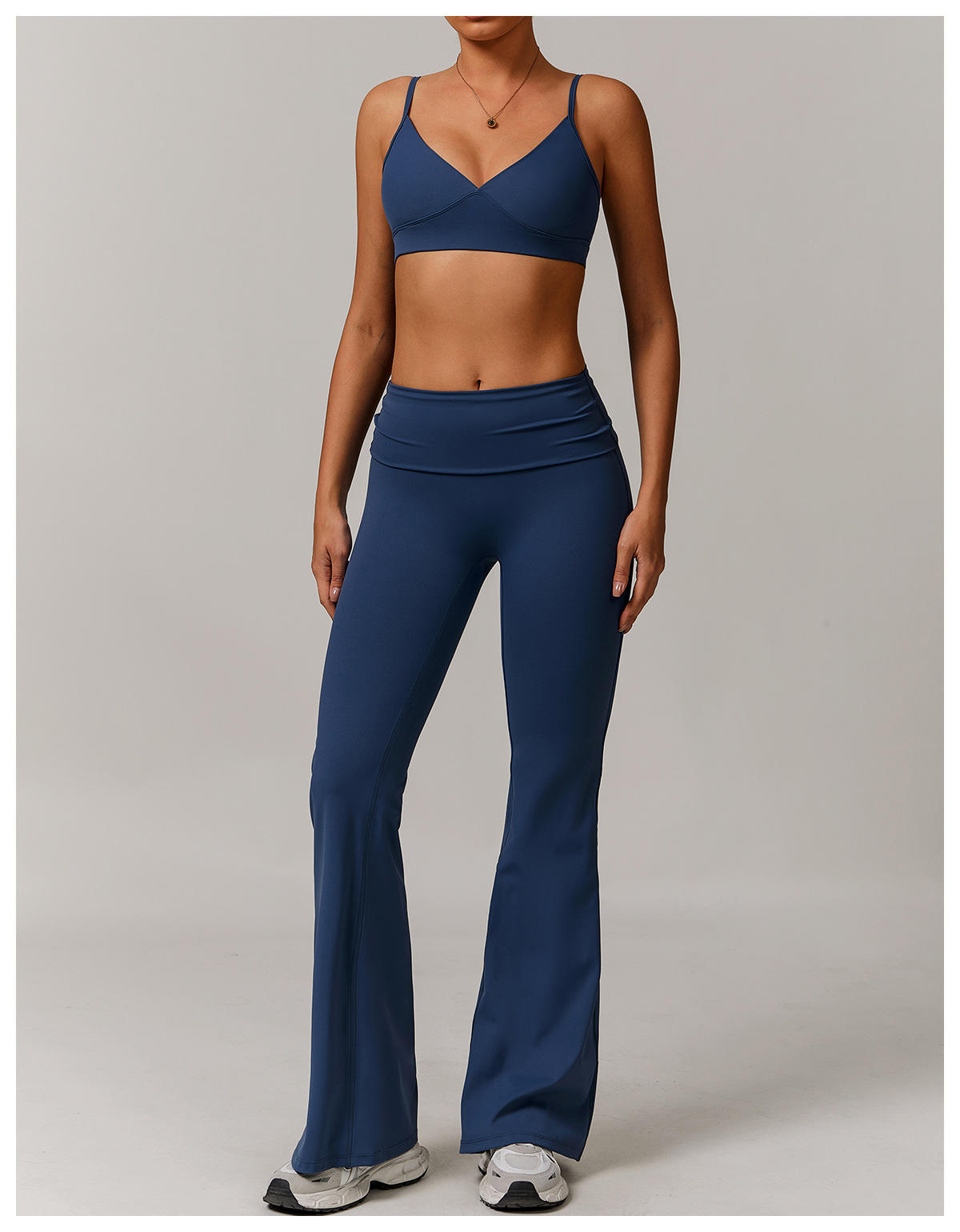 Eco - Friendly Fold - Over Waist Flare Yoga Pants