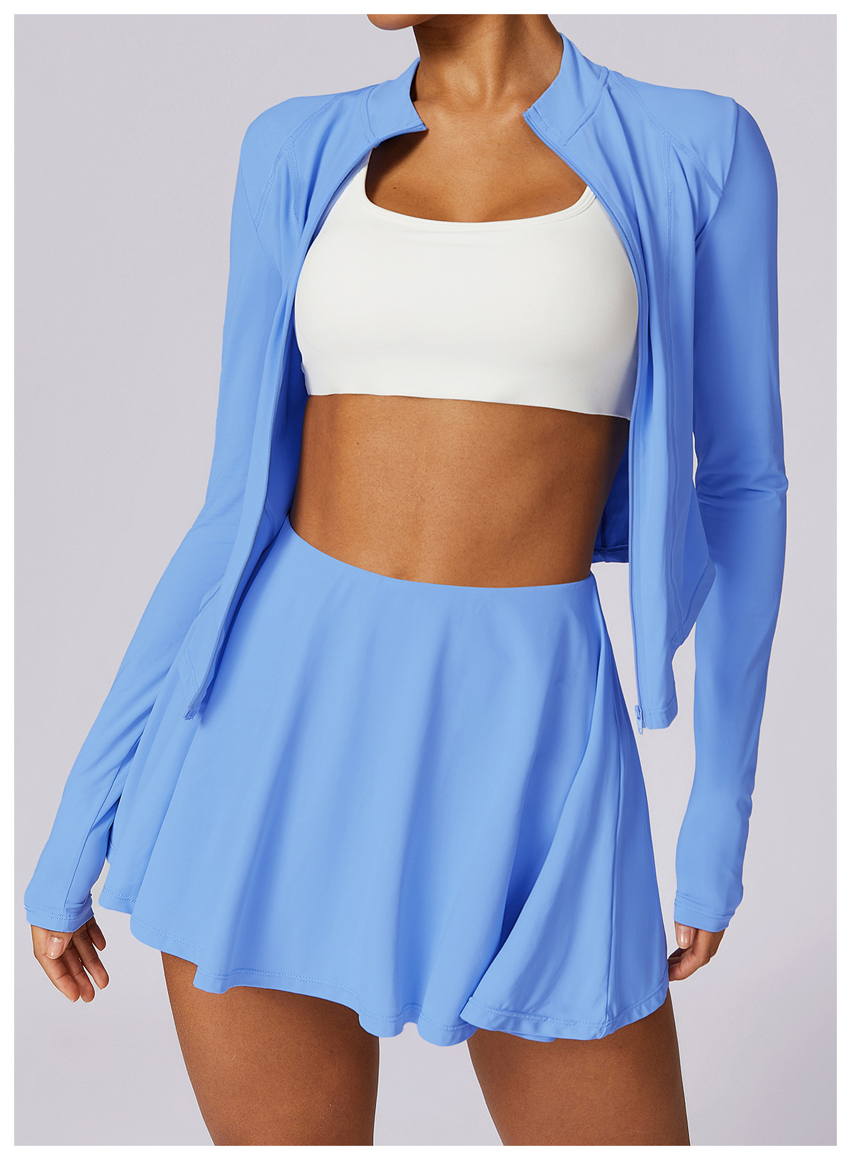 Ice resistant UV resistant fake two high waisted yoga short skirts