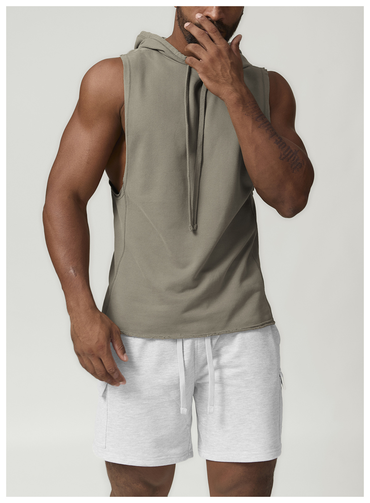 Men's Casual Sleeveless Hooded Tank Top