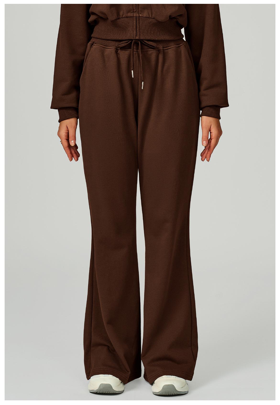 High - Waist Drawstring Flare Sports Pants