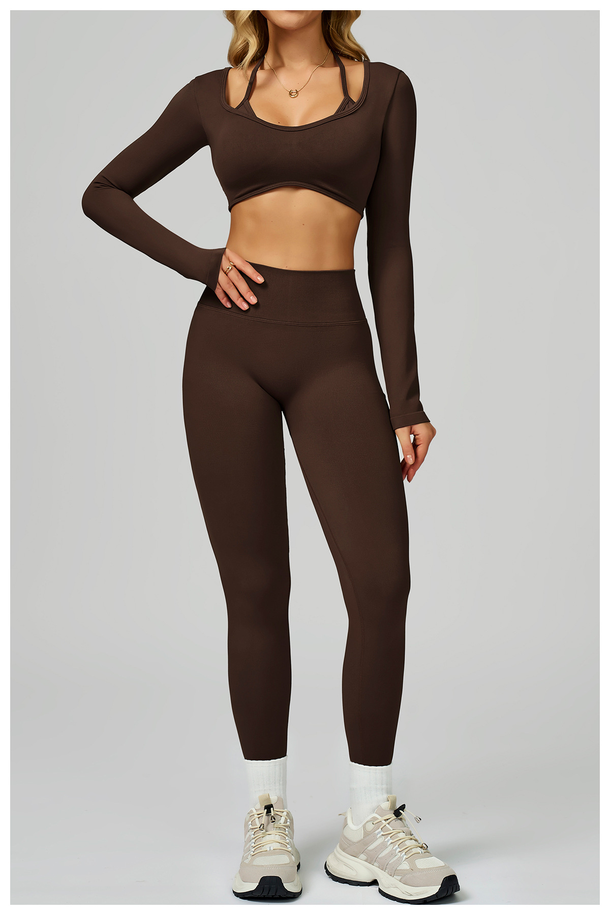 Seamless Contrast Yoga Set 