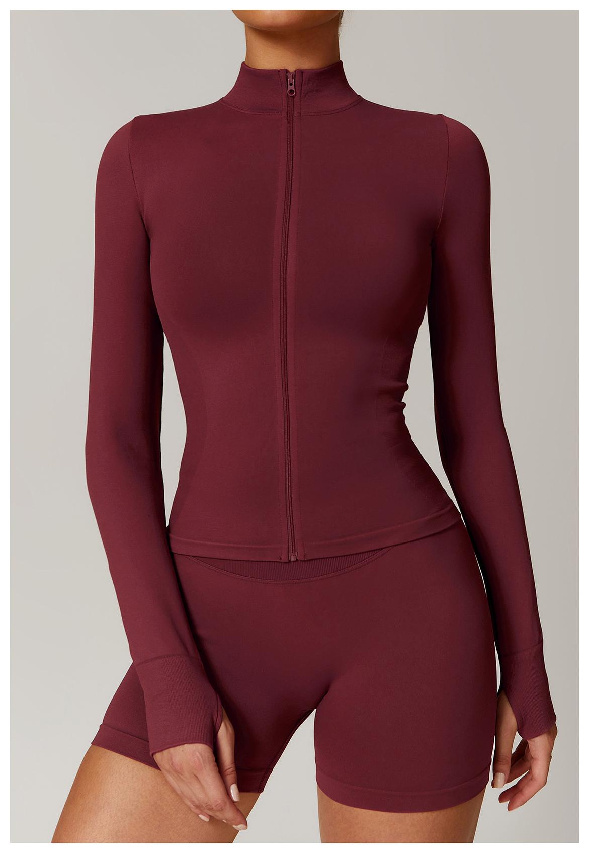 Seamless Stand - Collar Zip Yoga Jacket