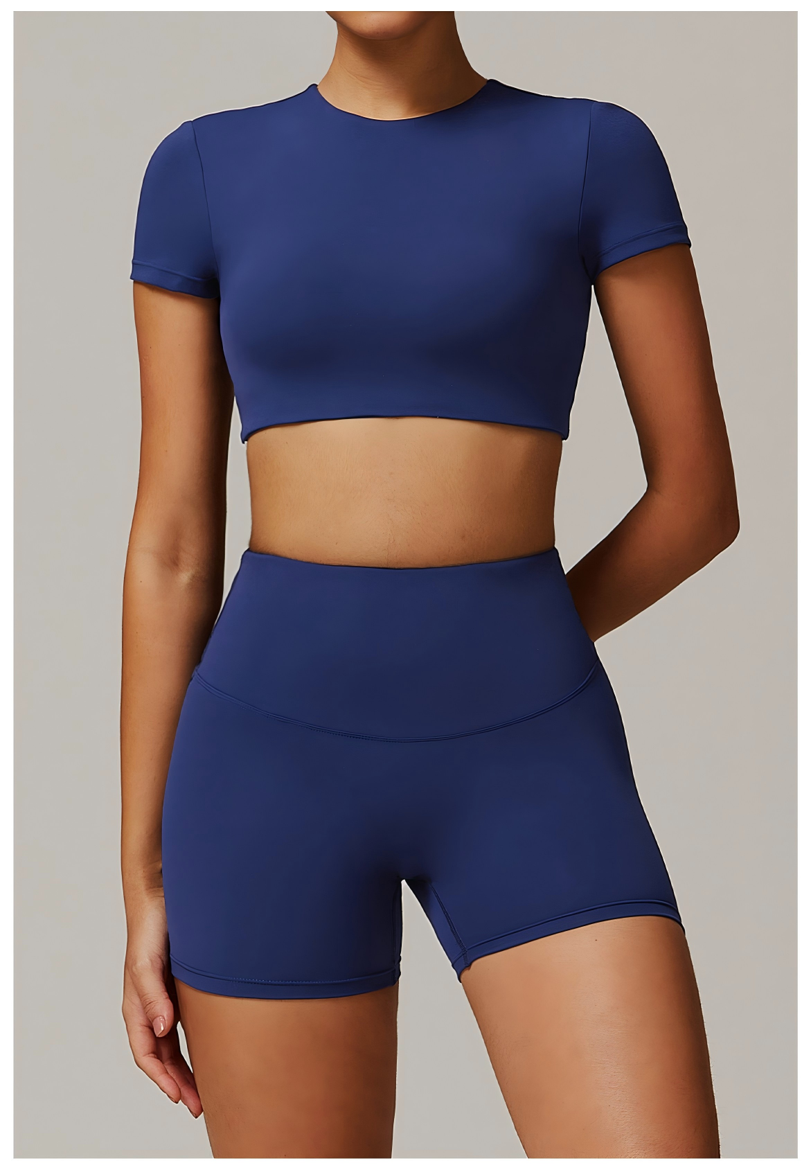 Quick - Dry Cutout Back Yoga Short - Sleeve Top