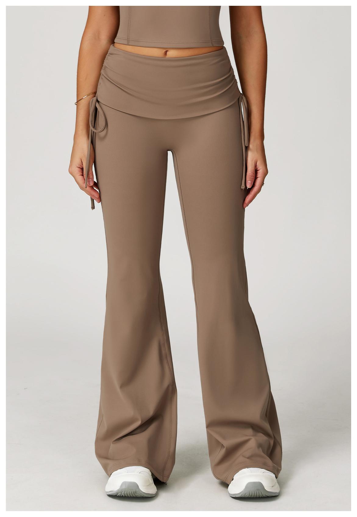 Fold - Over High - Waist Flare Yoga Pants