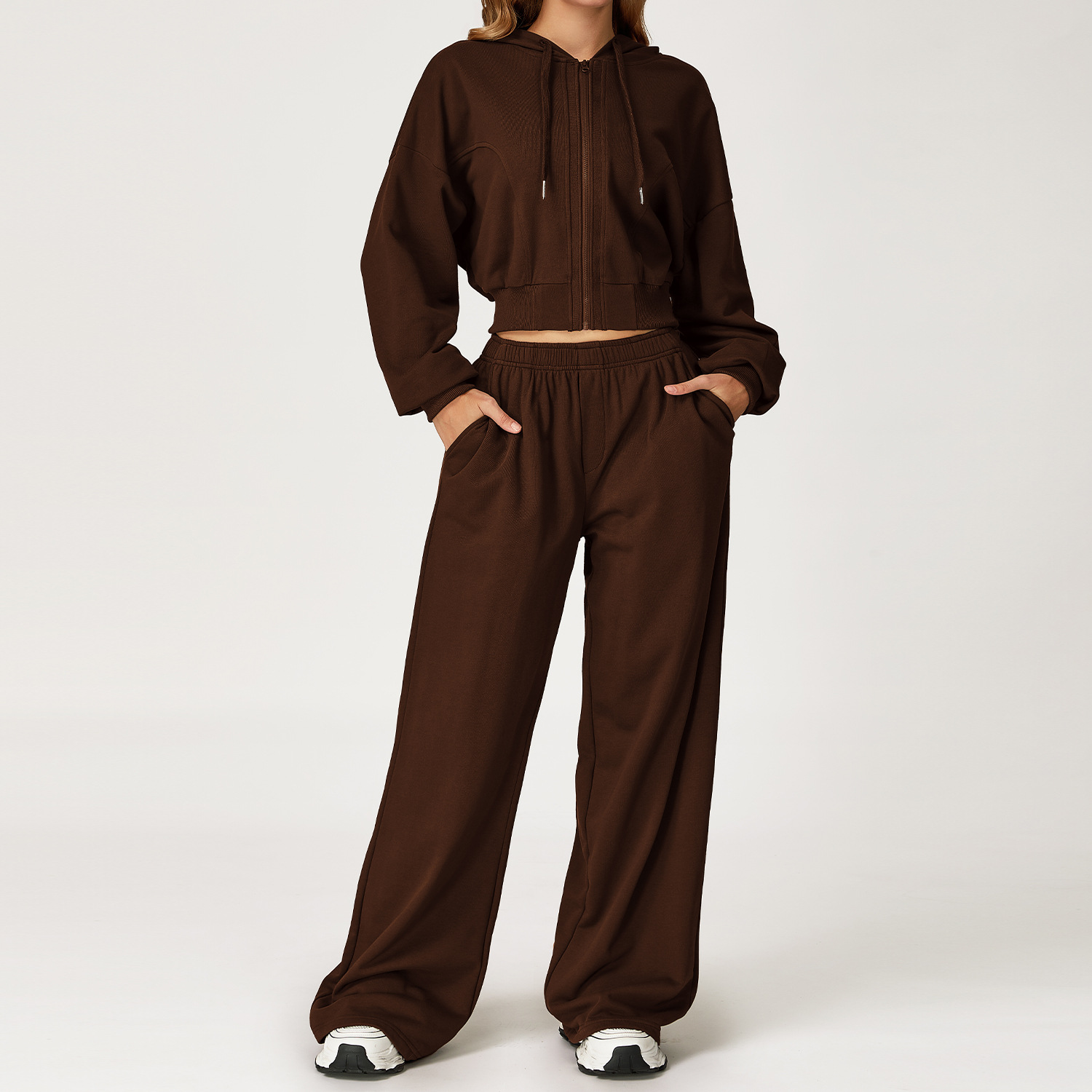 Hooded Sweatshirt & Wide - Leg Pants Set