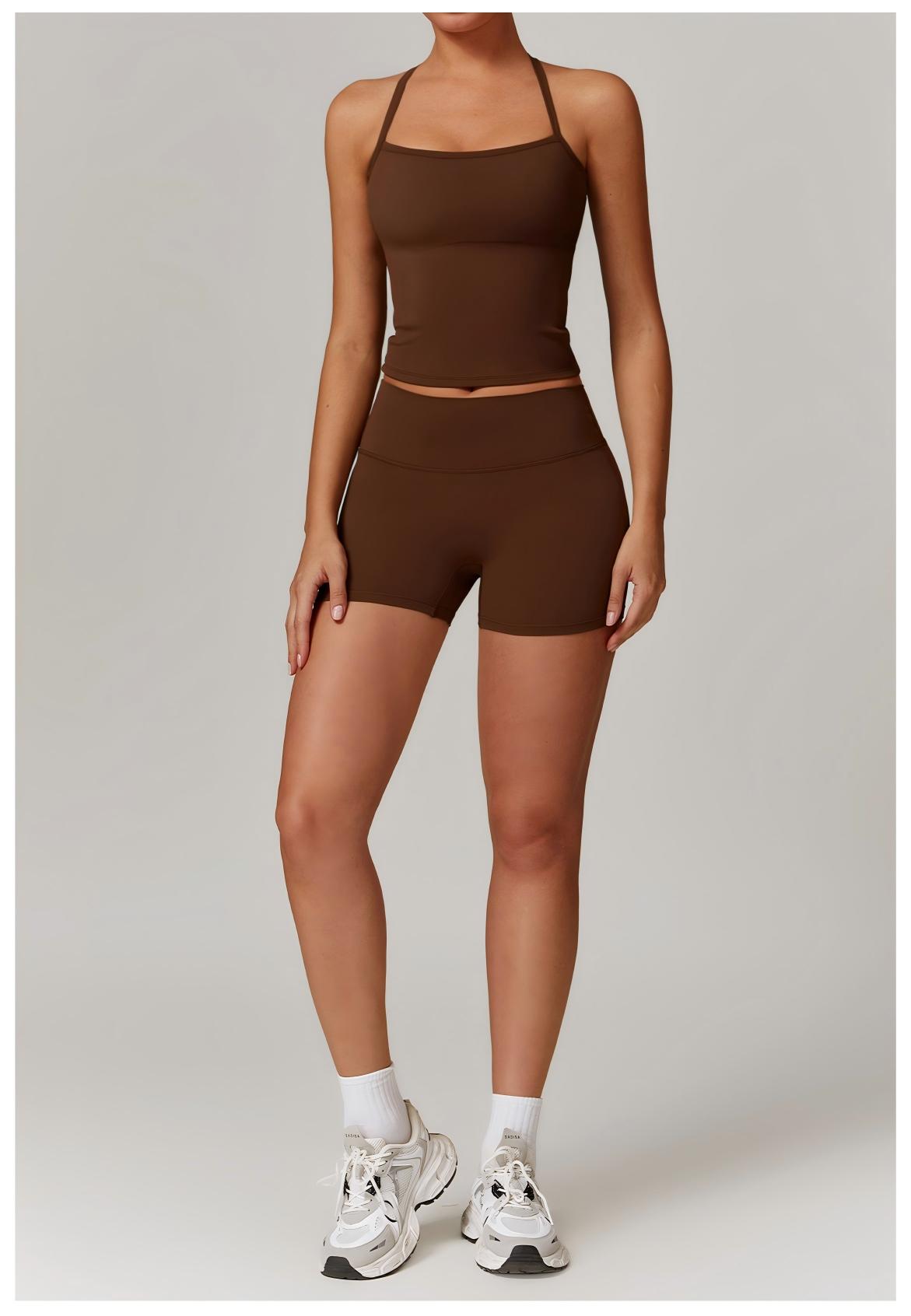 Criss - Cross Back Yoga Tank Top and Shorts Set