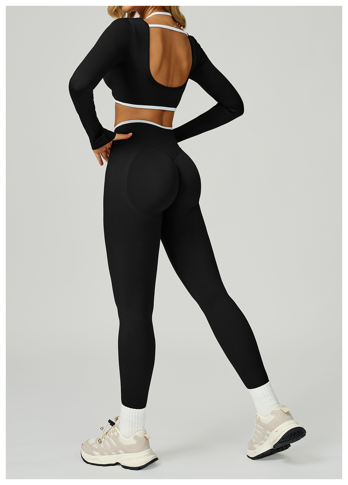 Seamless Contrast Yoga Set 