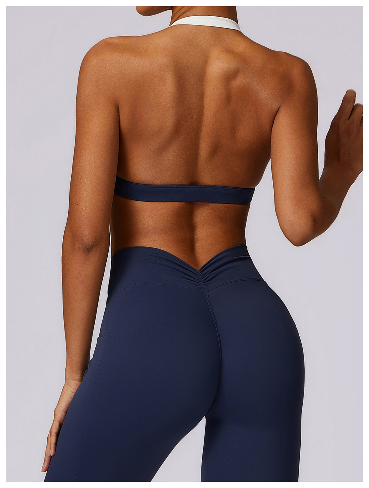 Color - Block Halter Sports Bra