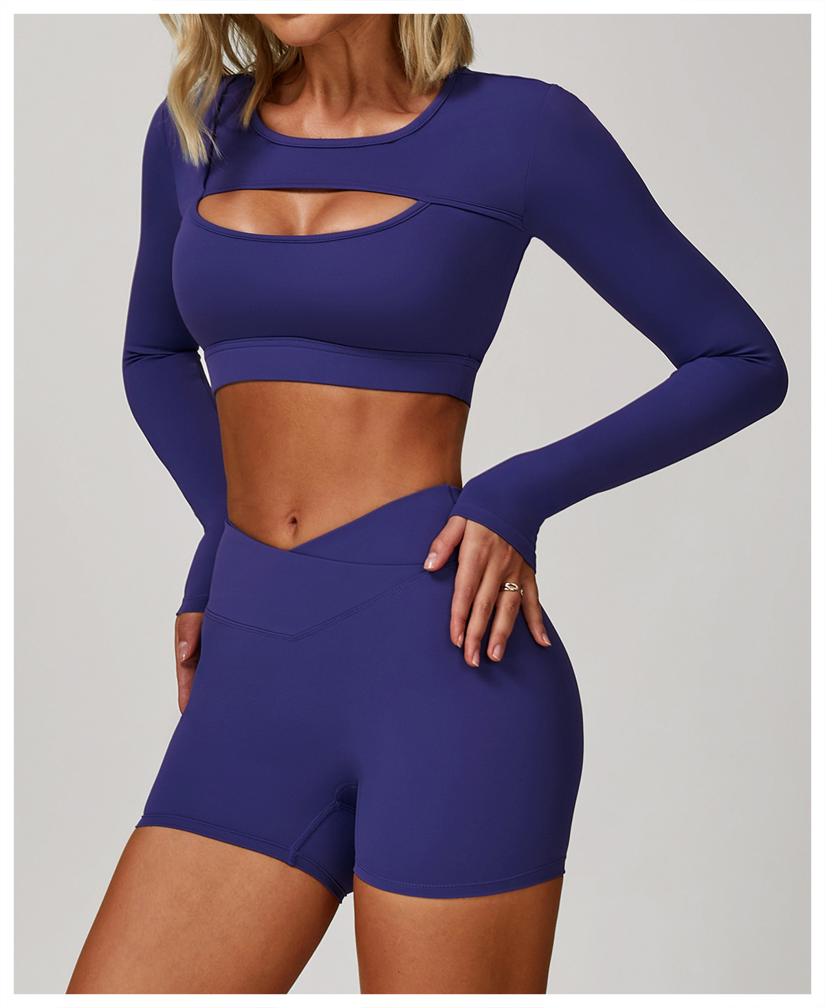 Bare - Feel Cutout Yoga Long - Sleeve Top