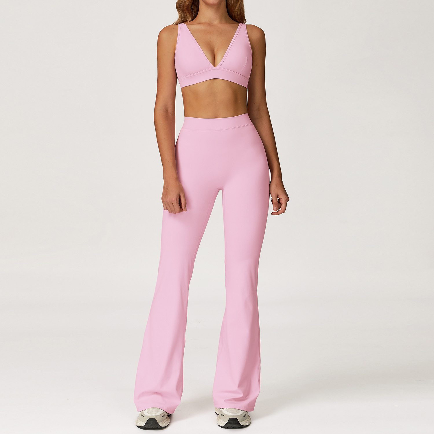 Sports Bra and Flare Pants Set