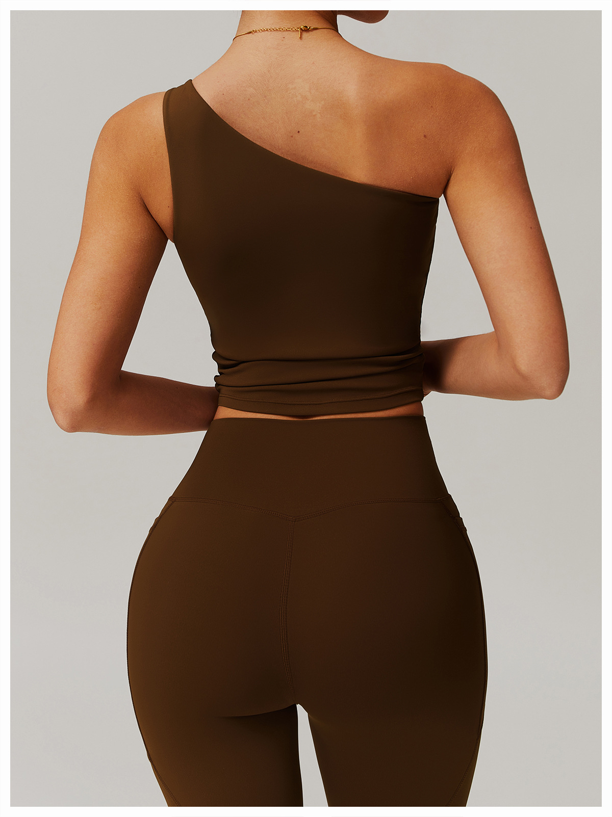 Women's Asymmetric One - Shoulder Yoga Sports Top