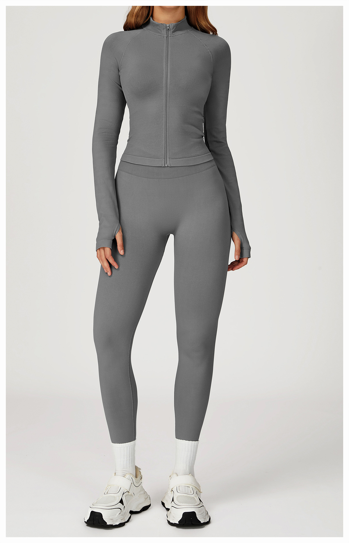 Seamless Slim - Fit Quick - Dry Jacket & Leggings Yoga Set