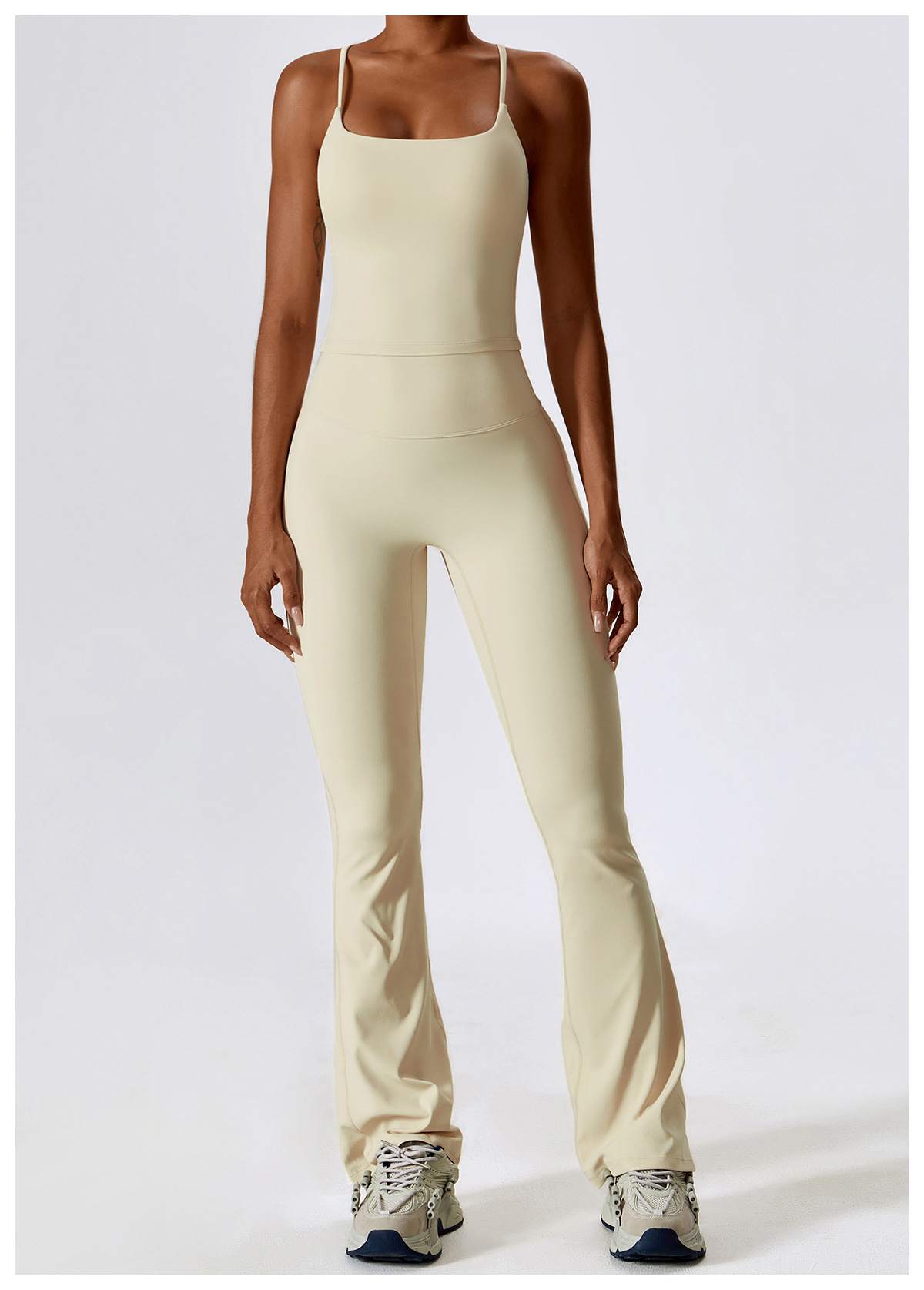 Spaghetti Strap Top and Flare Pants Set