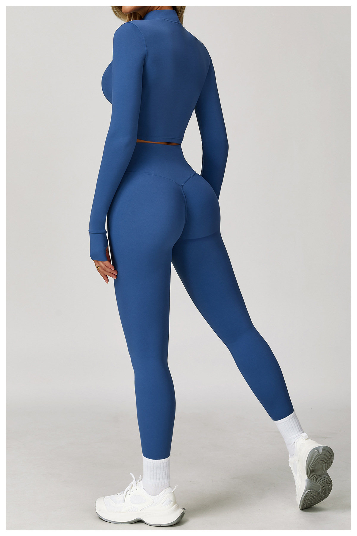 Women's 3 - Piece Long - Sleeve Jacket, Sports Bra & Leggings Set