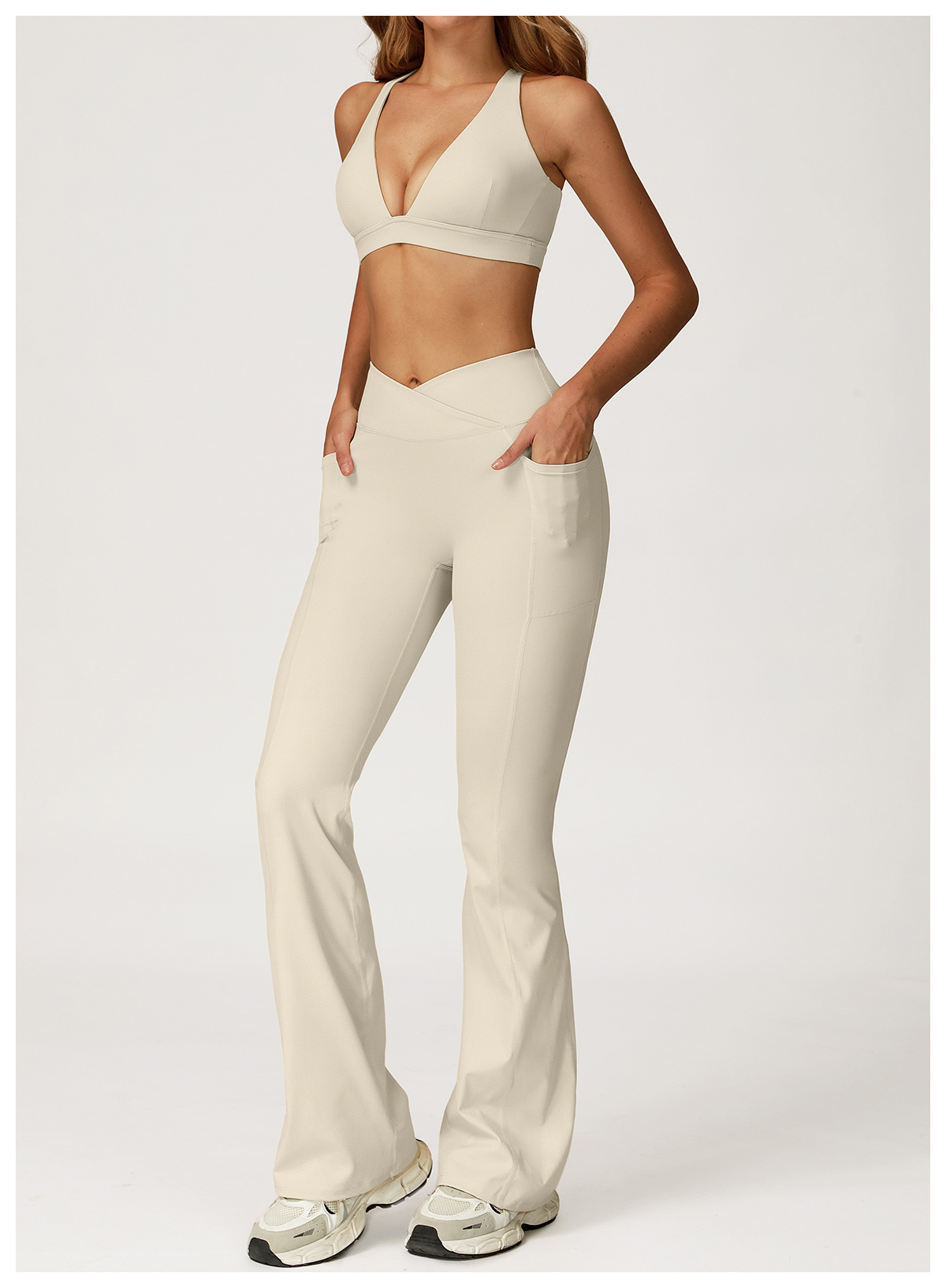 Sports Bra and Flare Pants Set