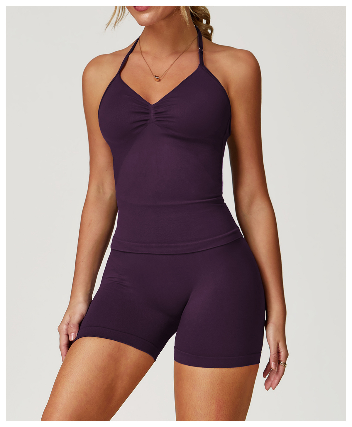 Seamless Gathered Yoga Sports Tank