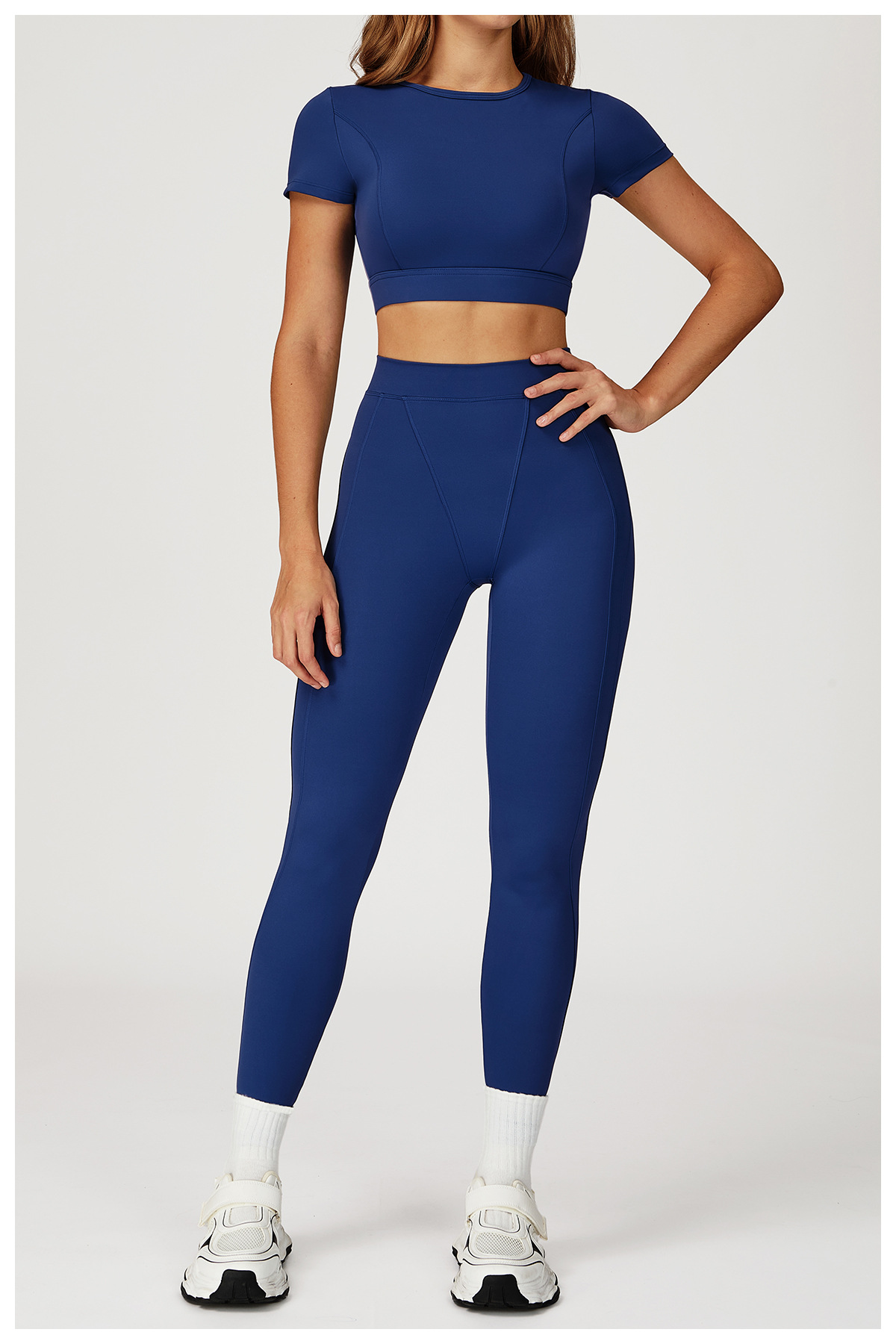 Crew Neck Crop Top & Leggings Yoga Set