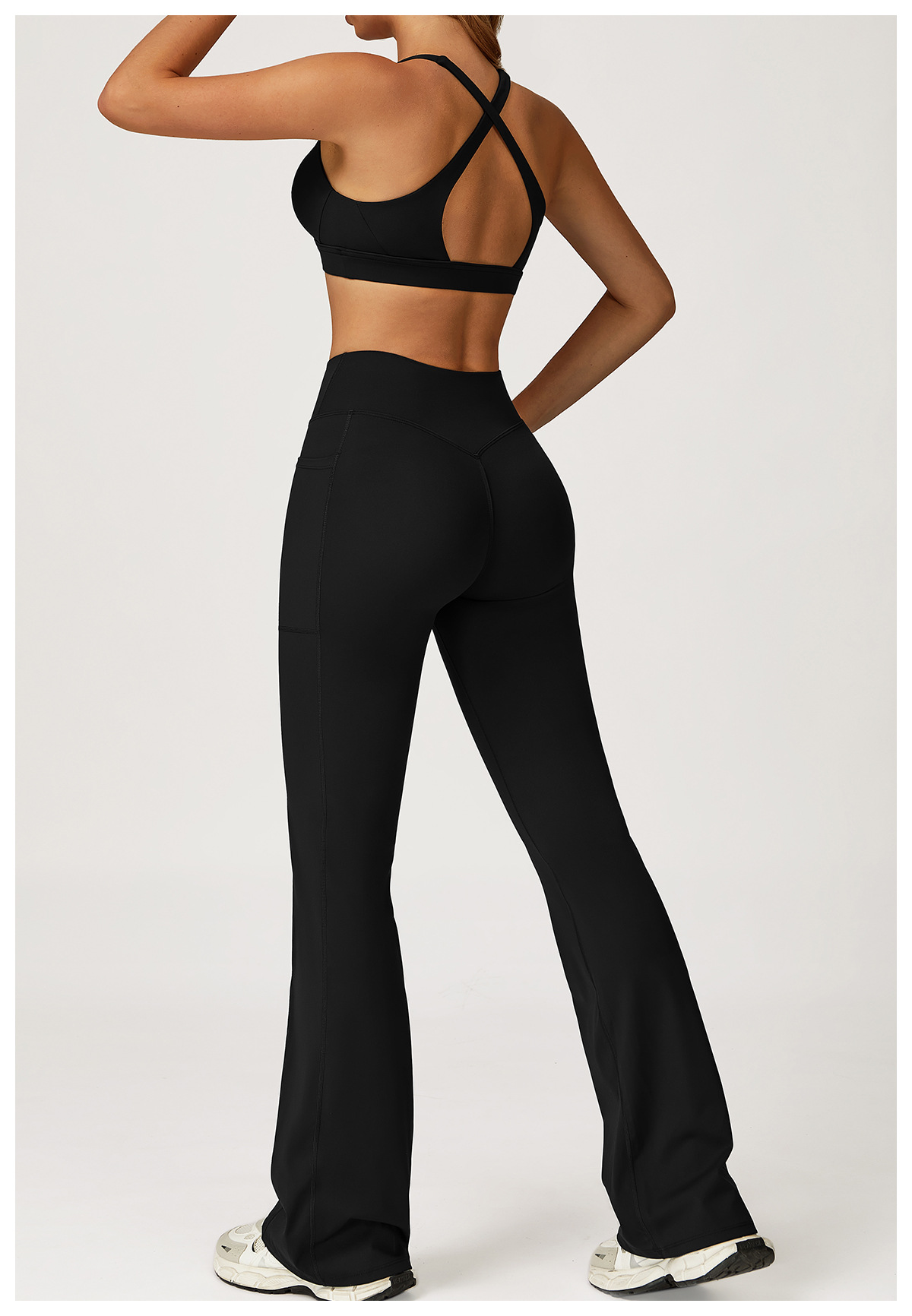Sports Bra and Flare Pants Set