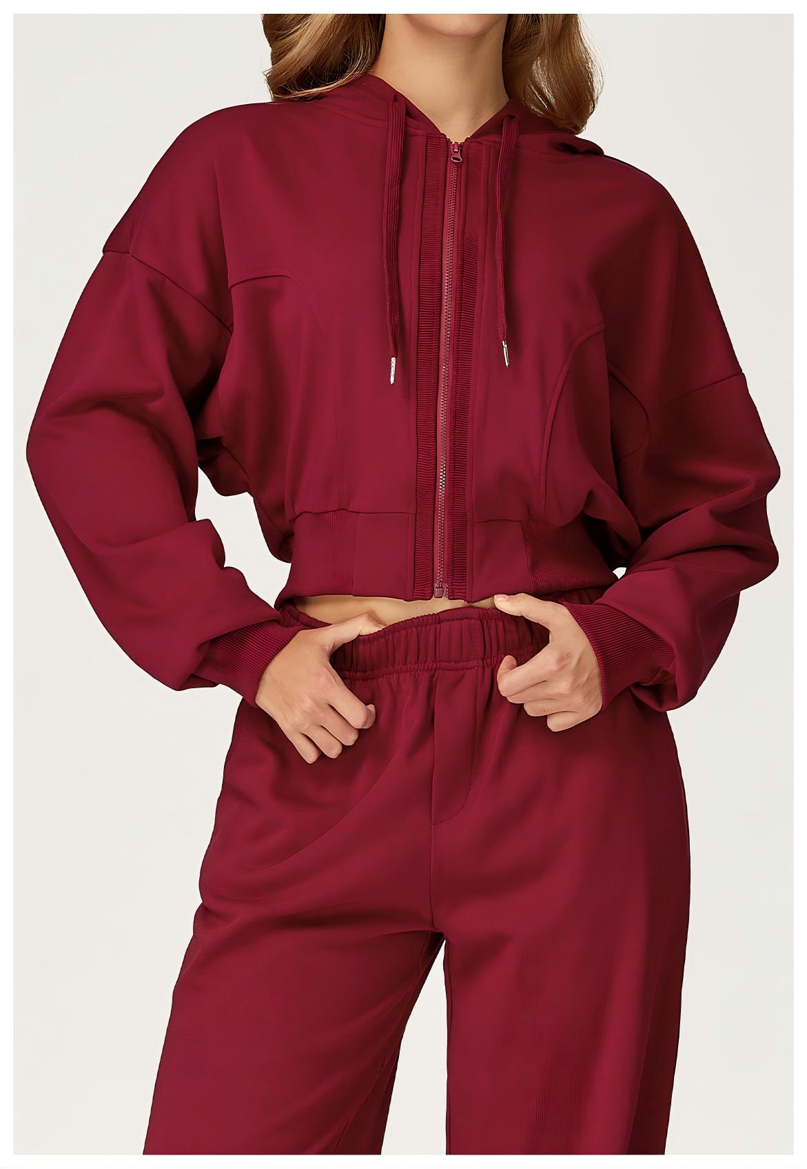 Hooded Zip - Up Casual Sweatshirt