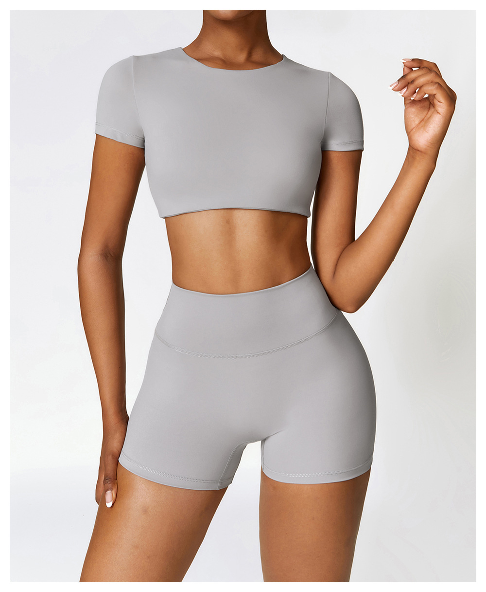 High - Intensity Fitted Yoga Short - Sleeve Top