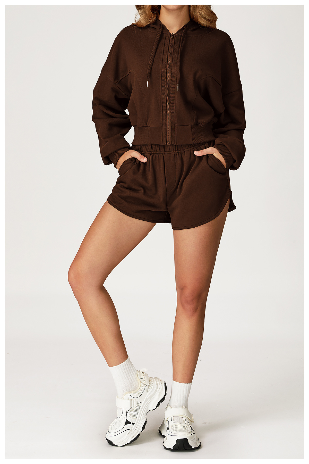 Casual Sporty Sweatshirt & Shorts Set