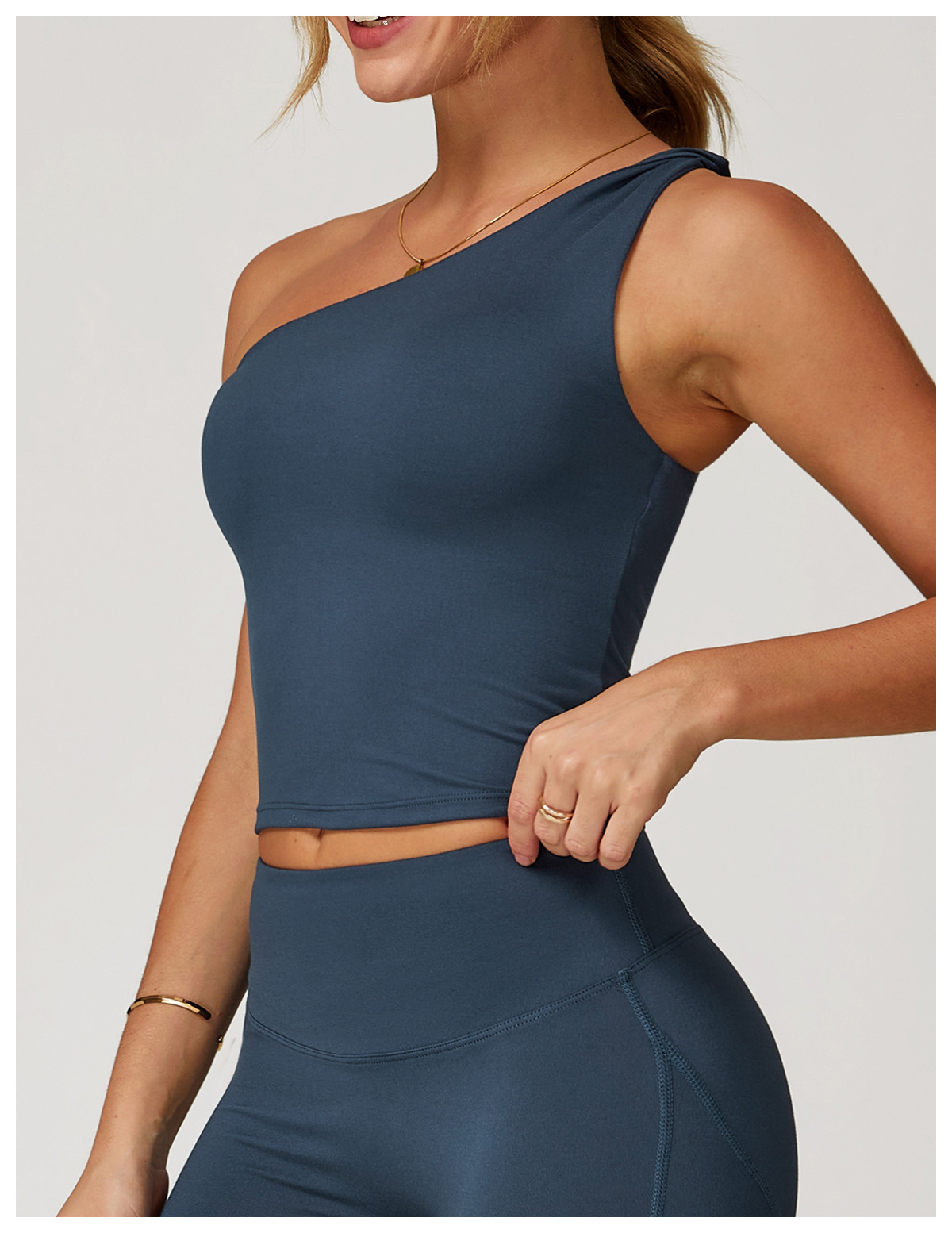 Brushed One - Shoulder Yoga Tank Top