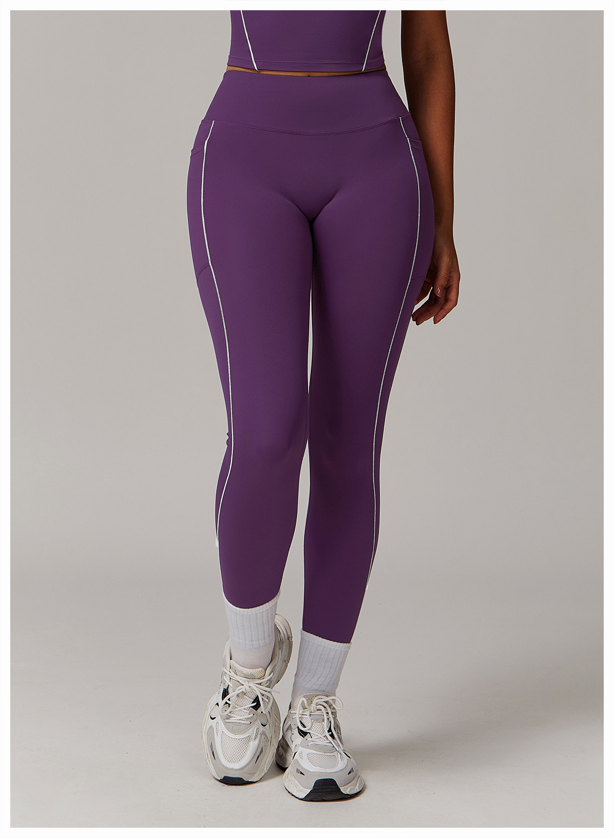 Contrast High - Waist Pocket Yoga Pants
