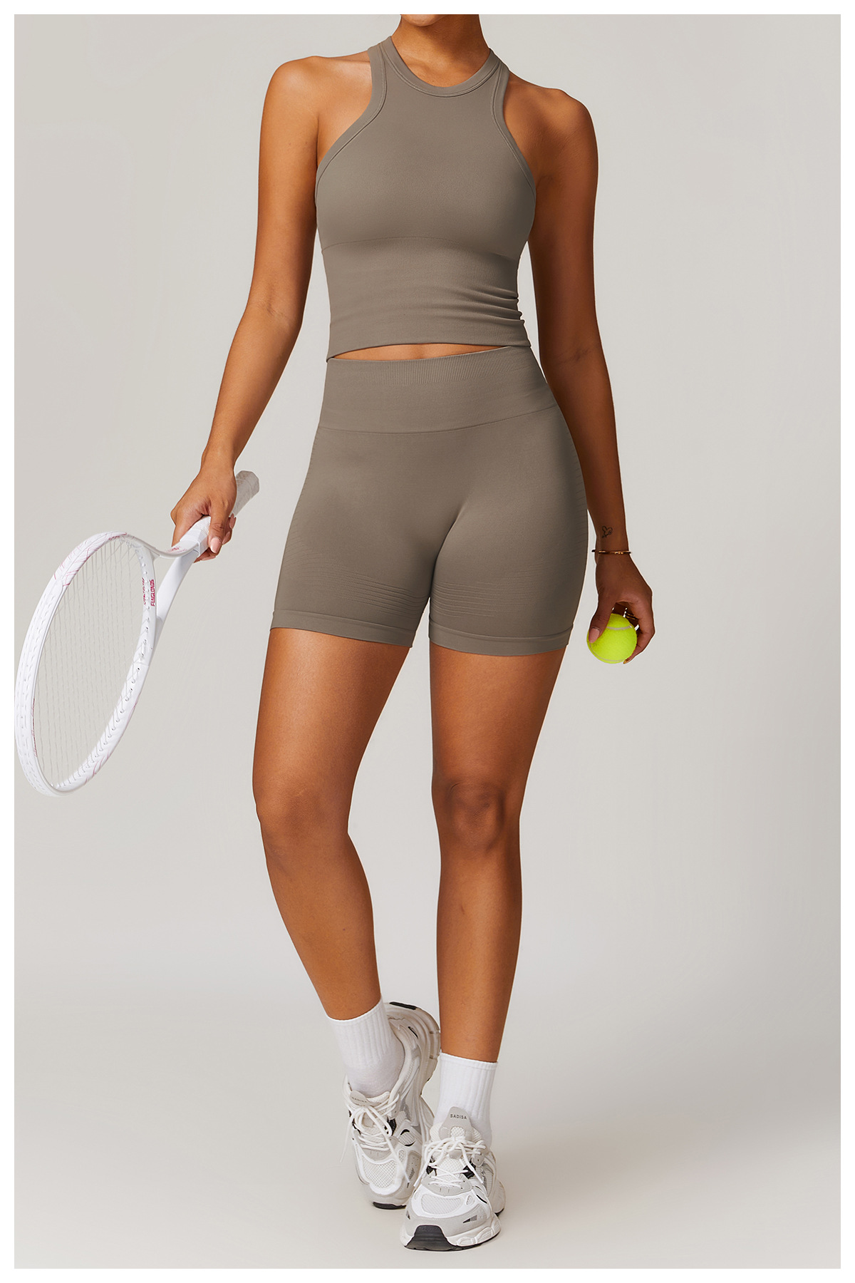 Seamless Knit Tank & Shorts Yoga Set