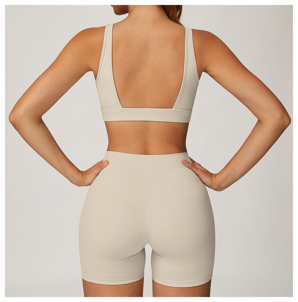 Brushed Yoga Sports Bra with Open Back