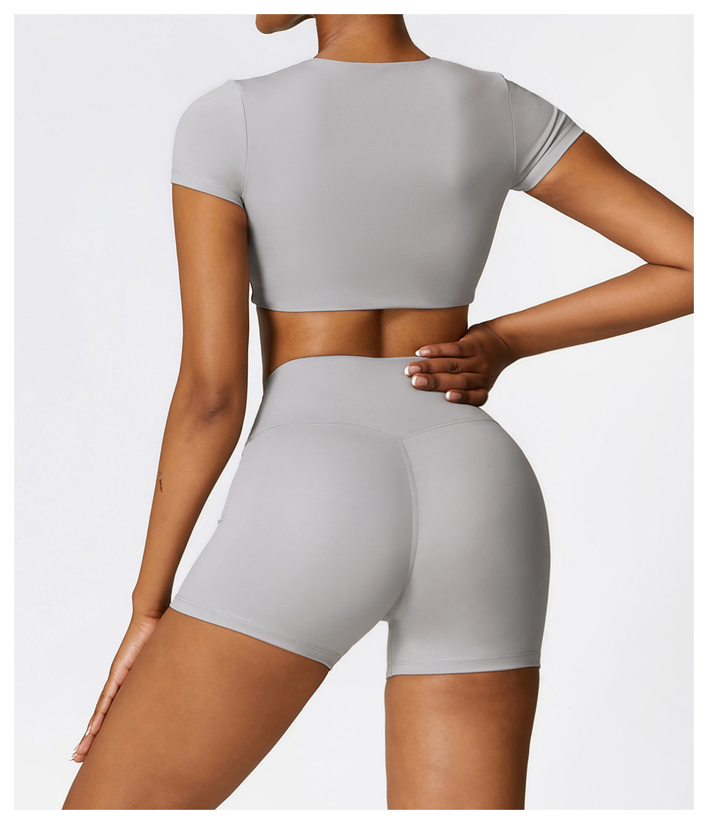 High - Intensity Fitted Yoga Short - Sleeve Top