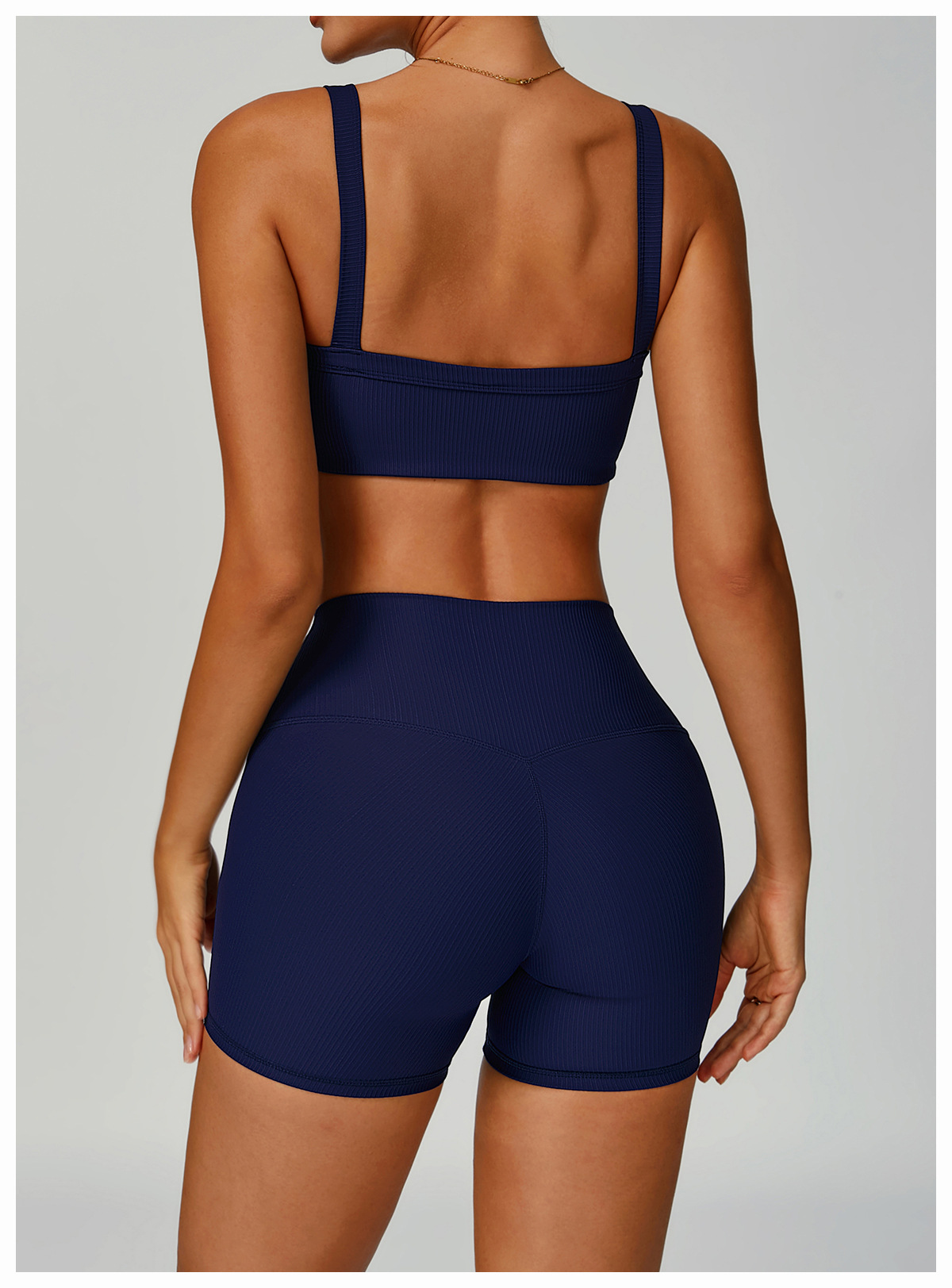 Ribbed Double - Strap Yoga Sports Bra
