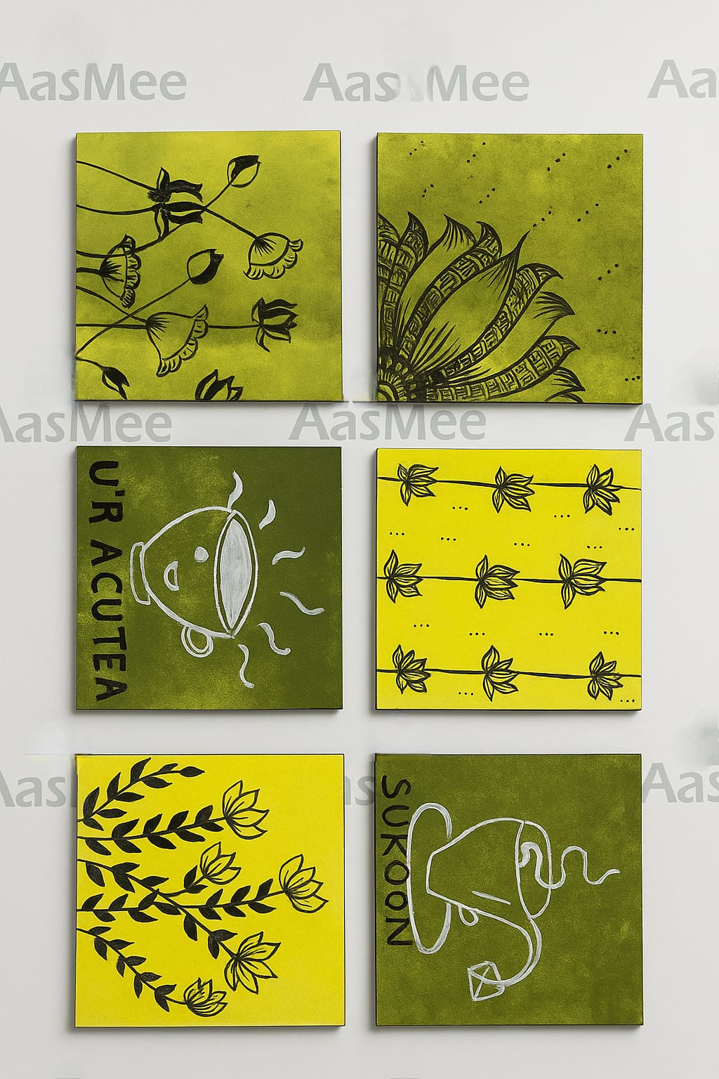 Artistic Tea coaster set of 6