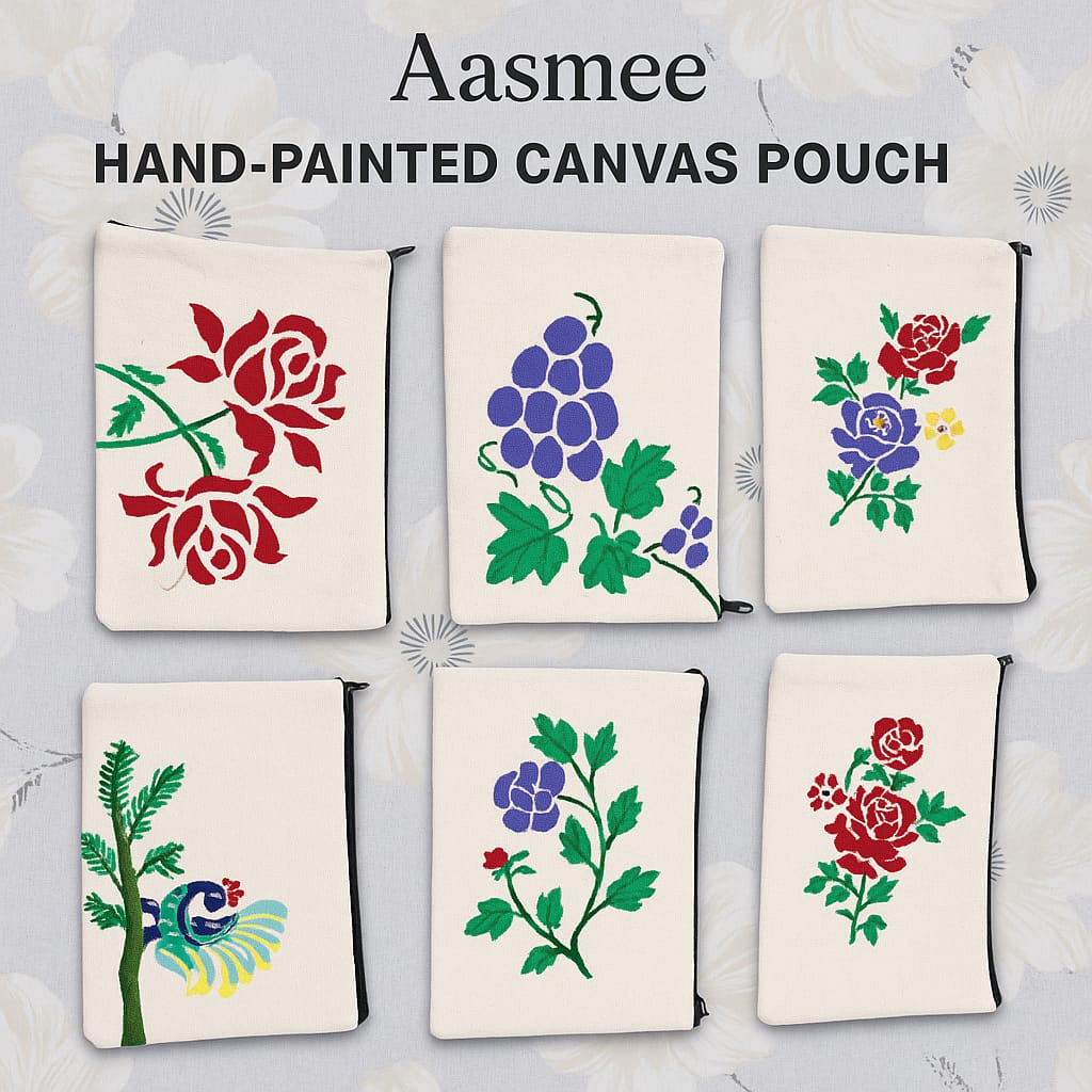 Aasmee Hand-Painted Canvas Pouch