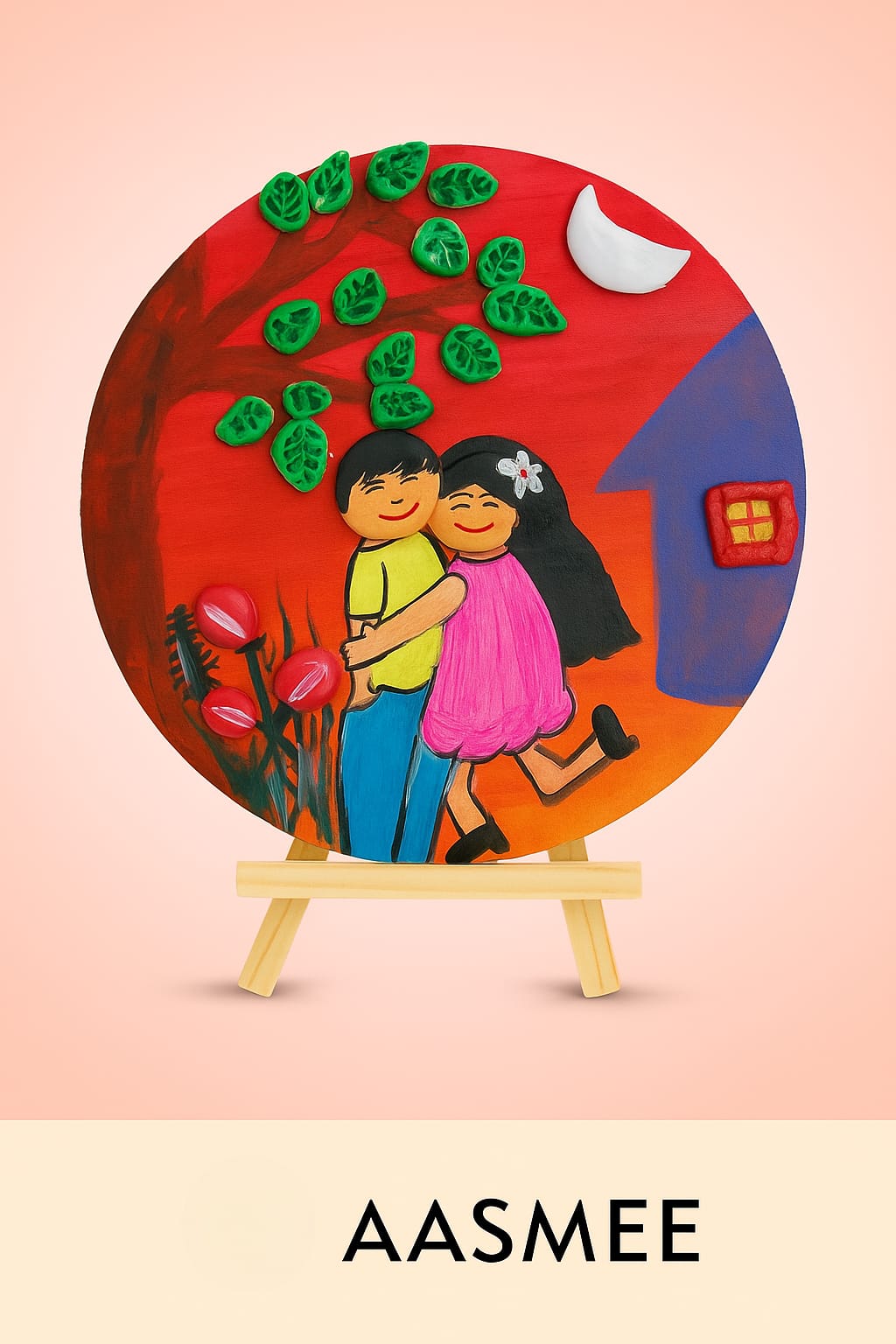 Handmade Clay Art  mdf board / show piece