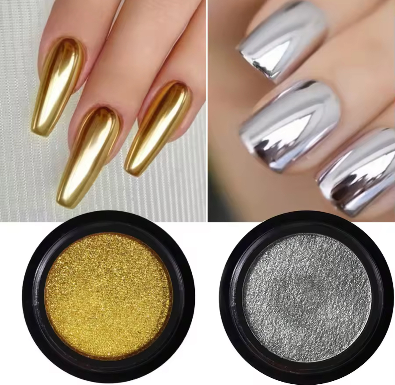 Poudre miroir pour ongles