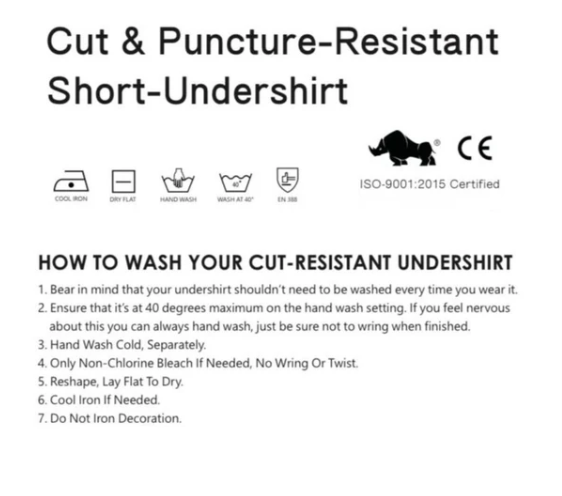 Cueca Balística Proteção contra Cortes Proteção contra facadas Proteção contra mordidas