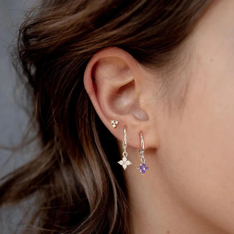 Silver Earrings Green