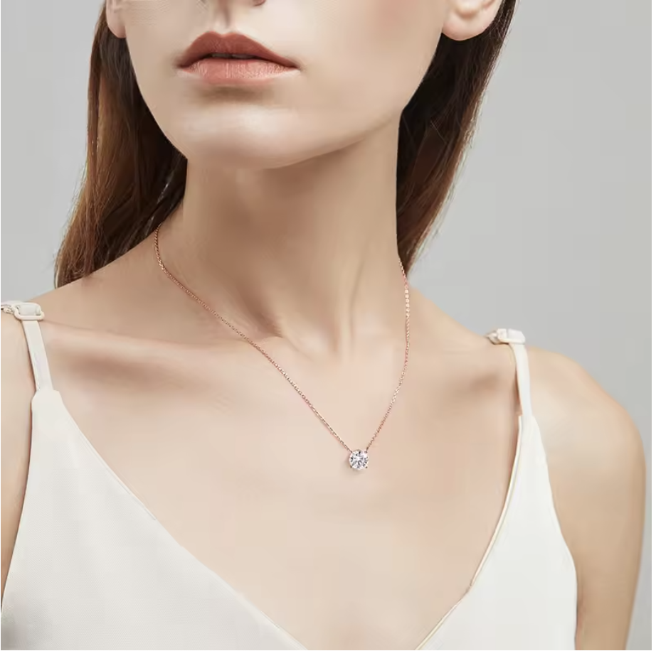 Golden Solitaire Necklace VVS1