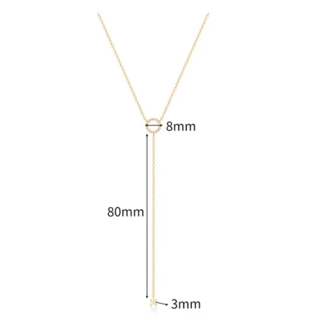 Shiny Silver Y Necklace