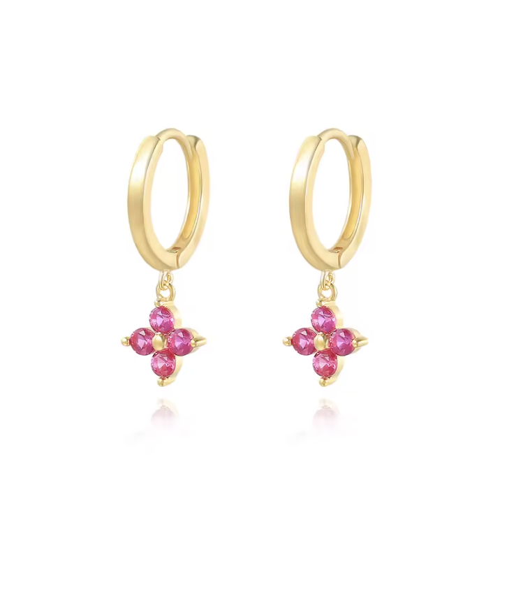 18K Gold-plated Earrings Pink