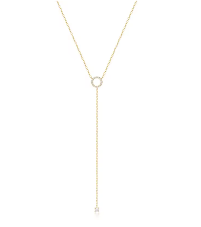 Shiny Golden Silver Y Necklace