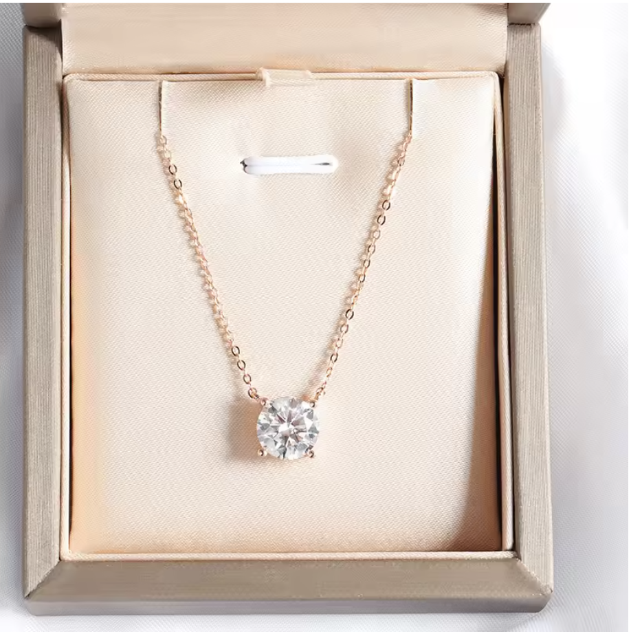 Golden Solitaire Necklace VVS1