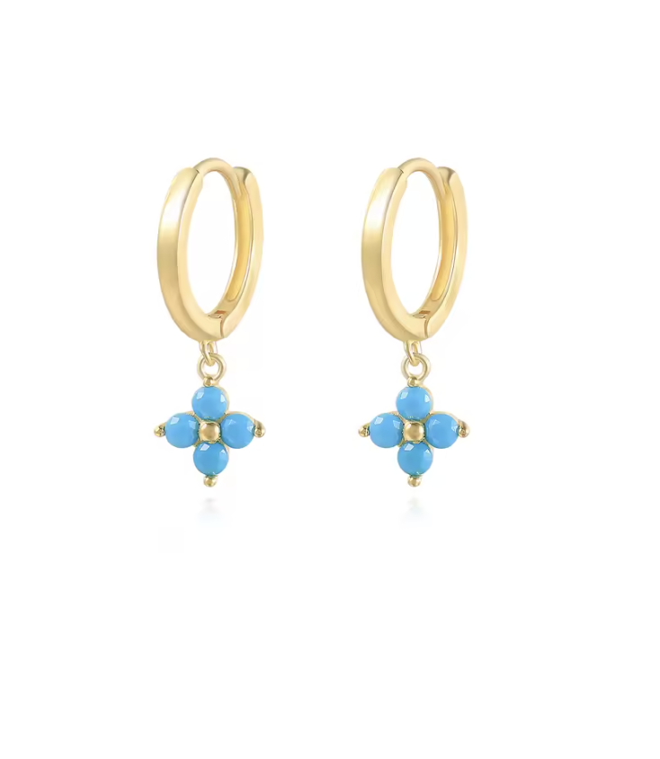 18K Gold-plated Earrings Blue