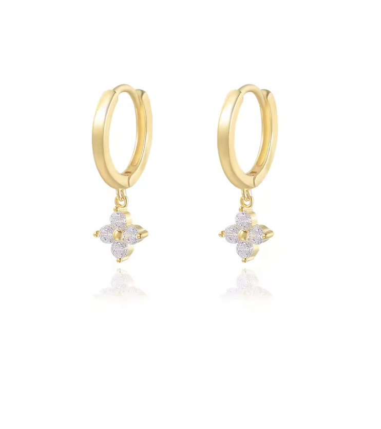 18K Gold-plated Earrings White