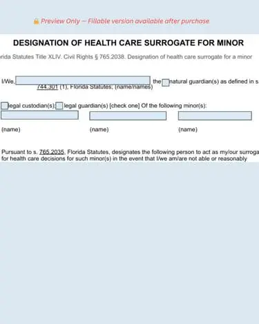 DESIGNATION OF HEALTH CARE SURROGATE FOR MINOR