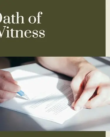 Oath of Witness to Will